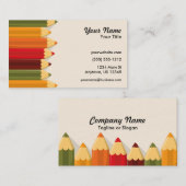 Kunstkleurige pennen visitekaartje (Voorkant / Achterkant)