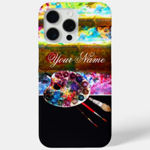 KUNSTKLEURPALETTE EN BRUSHEN, zwart iPhone 15 Pro Max Hoesje