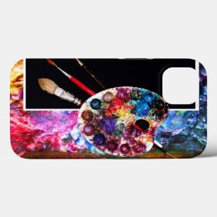 KUNSTKLEURPALETTE EN BRUSHEN, zwart iPhone 13 Hoesje