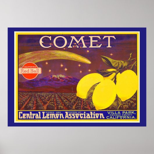  kunstkomeet Merk Lemon Label Kitchen Art Poster (Voorkant)