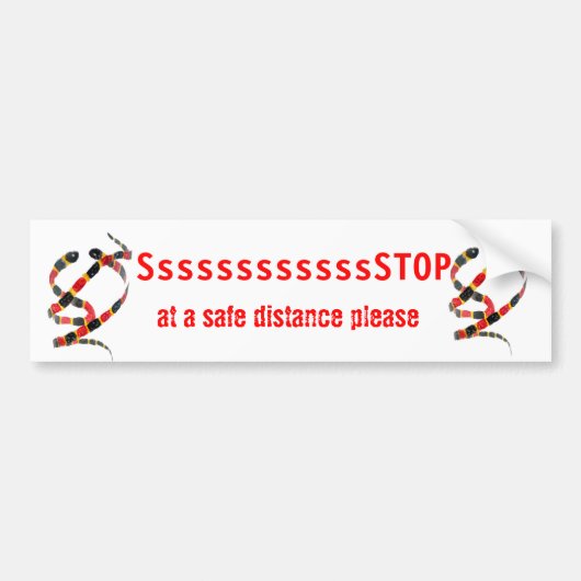 Kunstkoraalslangen Bumpersticker (Voorkant)