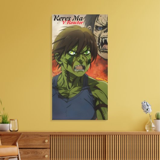 Kunstkunst met een wand-V-canvas Canvas Afdruk (Insitu (Woonkamer))