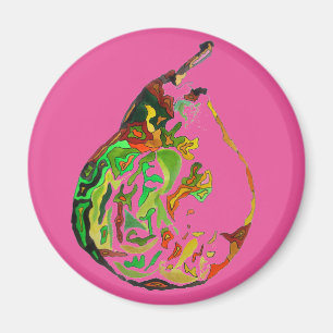 Kunstkunst pop van peren, illustratie waterverf magneet
