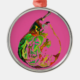 Kunstkunst pop van peren, illustratie waterverf metalen ornament