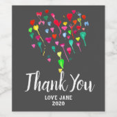 Kunstkunst waterverf bedankt cadeau wijn etiket (Enkel label)