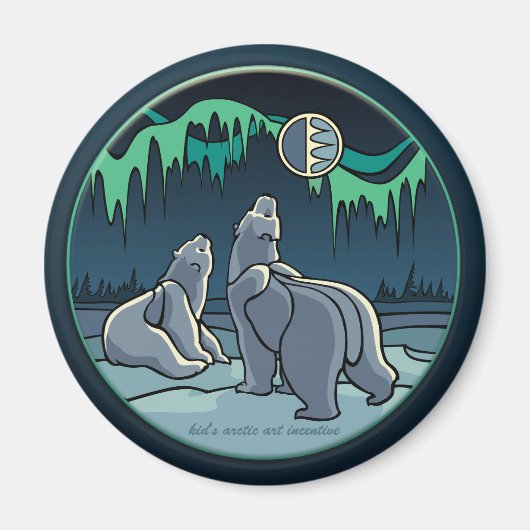 Kunstkunstfoto's van Arctic Fridge Magnet Polar Be Magneet (Voorkant)