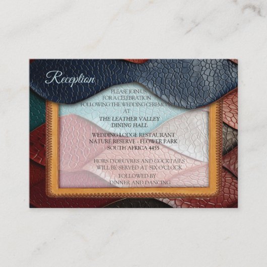 Kunstleer Textuur Kunst design Informatiekaartje (Voorkant)