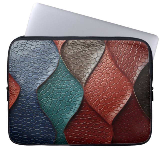 Kunstleer Textuur Kunst design Laptop Sleeve (Voorkant)