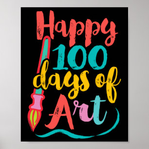 Kunstleraar 100 dagen van de school - 100 dagen va poster