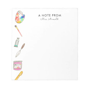 Kunstleraar cadeau briefpapier notebook notitieblok