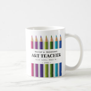 Kunstleraar cadeauidee gepersonaliseerd koffiemok