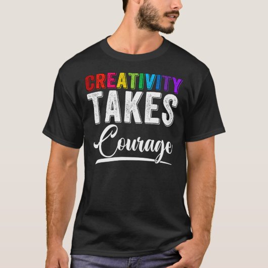 Kunstleraar creativiteit moedigt grappigheid terug t-shirt (Voorkant)