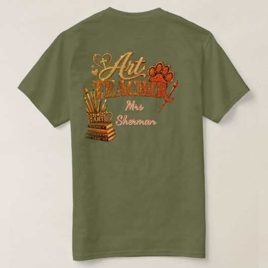 Kunstleraar Custom T-shirt (Design achterkant)