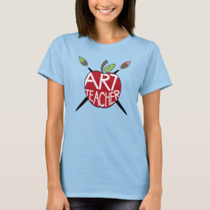 Kunstleraar Geschilderde appel- en schilderpensele T-shirt