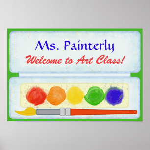 Kunstleraar klaslokaal — Welkomstteken   Paint Pal Poster