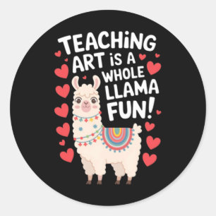 Kunstleraar waardering Lama Ronde Sticker