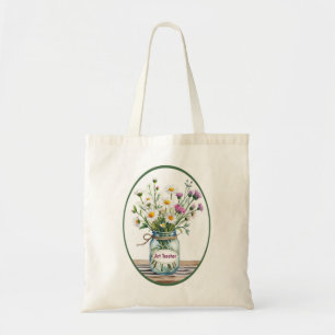 Kunstleraar Wilde Bloemen in Metselaars Pot Tote Bag