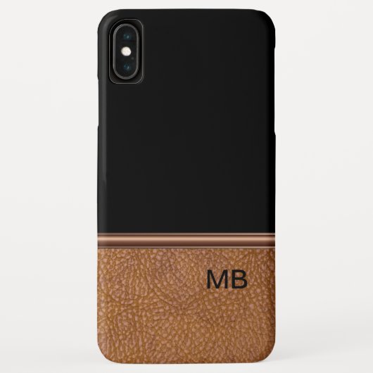 Kunstleren herenmonogram Case-Mate iPhone case (Achterkant)