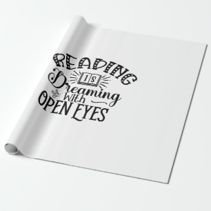 Kunstlezen lezen lezen is droomig met open ogen cadeaupapier