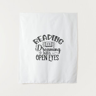 Kunstlezen lezen lezen is droomig met open ogen wandkleed