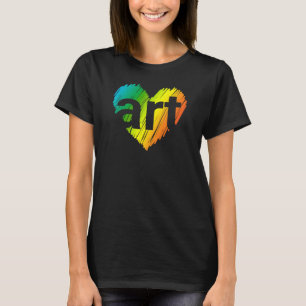 Kunstliefhebber, Groot Hart met woord Kunst, Creat T-shirt