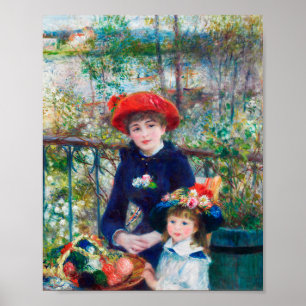 Kunstliefhebbers geven twee zusters renoir schilde poster