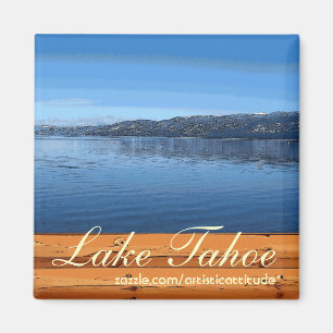 Kunstmagneet van het meer van Tahoe rustige houtpl Magneet