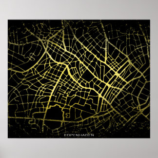 Kunstmap Kopenhagen Gold Style Poster