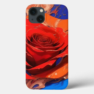 Kunstmatig Abstract gemarmerd Roos iPhone 13 Hoesje