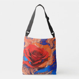 Kunstmatig Abstract gemarmerd Roos Crossbody Tas