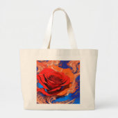 Kunstmatig Abstract gemarmerd Roos Grote Tote Bag (Voorkant)
