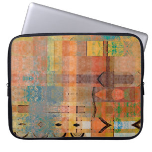 kunstmatig abstract, horizontaal strempatroon laptop sleeve