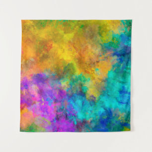 kunstmatig abstracte levendige regenboogverf wi wandkleed