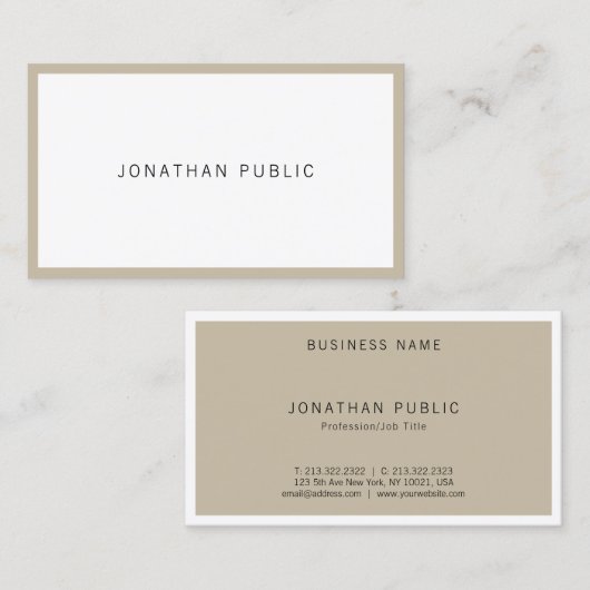 Kunstmatig eenvoudig ontwerp Modern minimalistisch Visitekaartje (Voorkant / Achterkant)