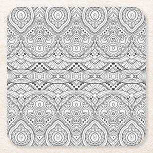 Kunstmatig geïnspireerd ontwerp vierkante kartonnen onderzetter