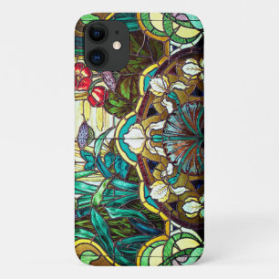 Kunstmatig gekleurd glas, floreel iPhone 11 hoesje