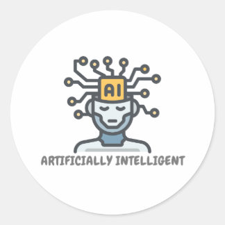 Kunstmatig intelligent tekstontwerp ronde sticker