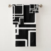 Kunstmatig ontwerp dat de witte vierkanten met elk bad handdoek (Insitu)