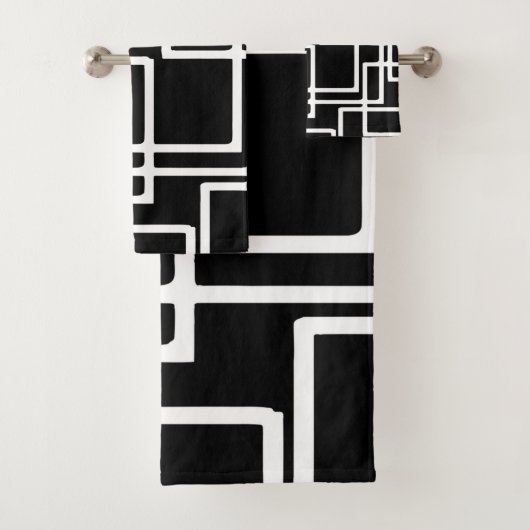Kunstmatig ontwerp dat de witte vierkanten met elk bad handdoek (Insitu)