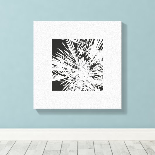 Kunstmatig ontwerp in zwart-wit canvas afdruk (Insitu (Houten vloer))