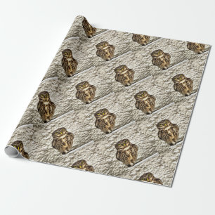 Kunstmatig portret van Small Brown Barn Owl Cadeaupapier
