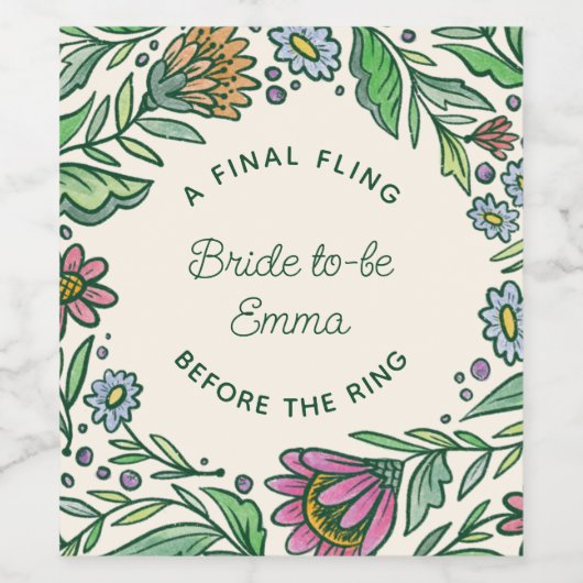 Kunstmatig Scandinavisch Vrijgezellenfeest Wijn Etiket (Enkel label)