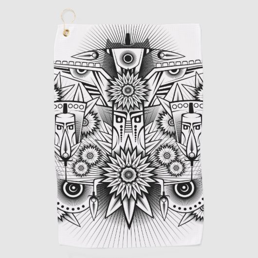 Kunstmatig tribaal ontwerp golfhanddoek (Voorkant)