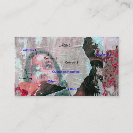 Kunstmatig Visitekaartje - (Voorkant)