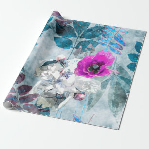 kunstmatig waterverf kleurrijke florale naadloze cadeaupapier