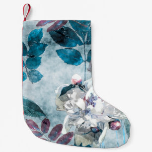 kunstmatig waterverf kleurrijke florale naadloze kleine kerstsok