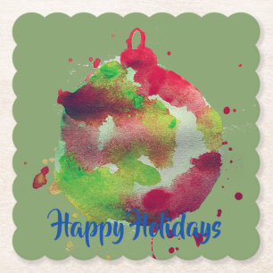 Kunstmatig wereldbol ornament, verf, waterverf kartonnen onderzetters