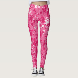 Kunstmatige Abstracte roze Waterverf Spletters ver Leggings