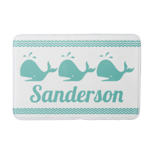 Kunstmatige Blauwgroen blauwe walvis en golven Bla Badmat