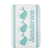 Kunstmatige Blauwgroen blauwe walvis en golven Bla Badmat (Voorkant Verticaal)